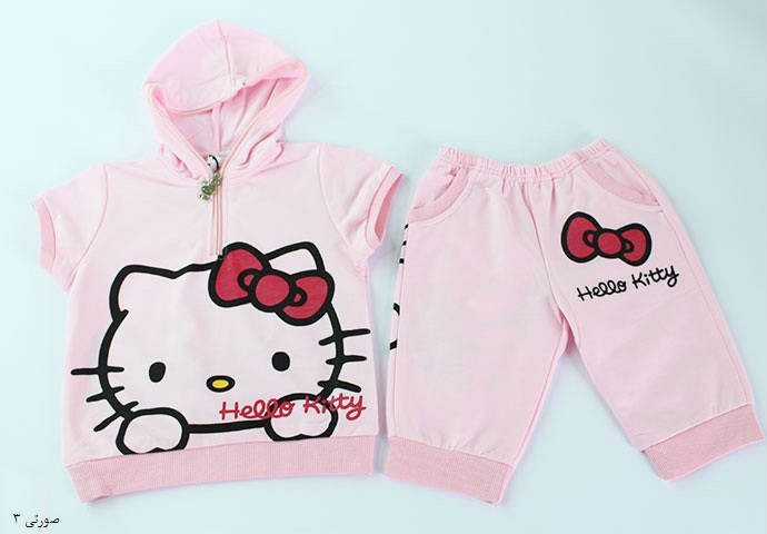 ست سویشرت و شلوارک 100539 سایز 2 تا 12 سال مارک Hello Kitty