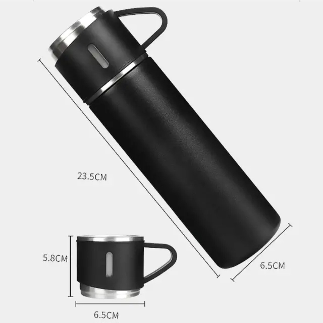 فلاسک مدل 3 کاپ VACUUM گنجایش 0.5 لیتر به همراه لیوان مجموعه 3 عددی کد802142