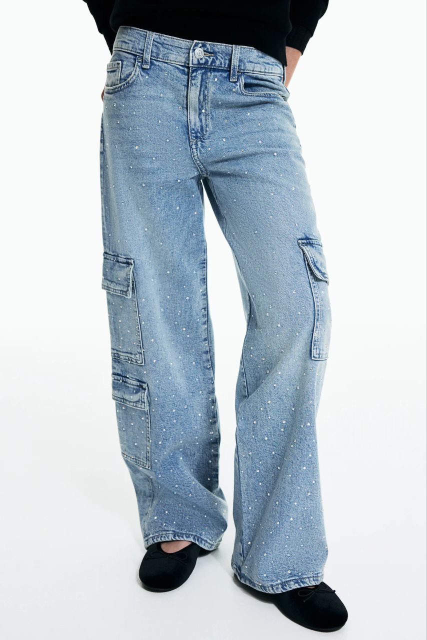 شلوار جینز دخترانه 27556 سایز 8 تا 15 سال مارک H&M