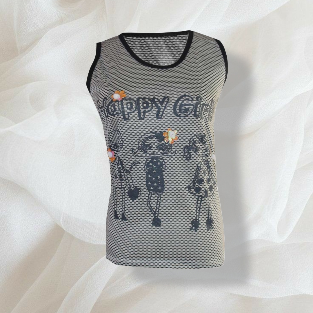 ست تاپ و شلوارک زنانه مدل happy girls کد 365