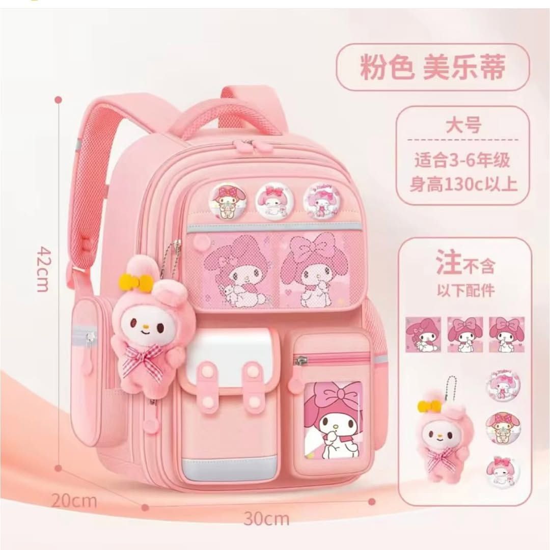 کوله مدارس همراه با آویز عروسکی کرومی کد 418019