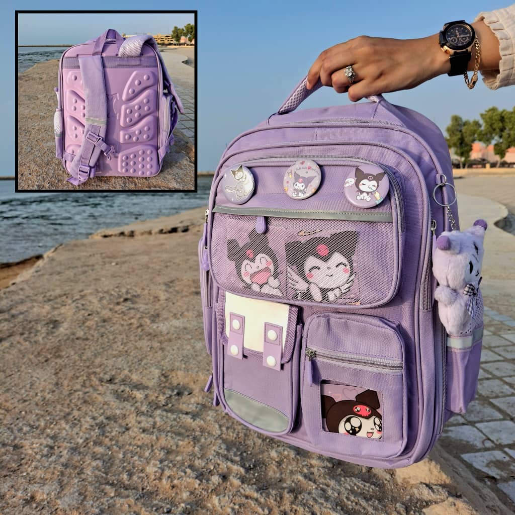 کوله مدارس همراه با آویز عروسکی کرومی کد 418019