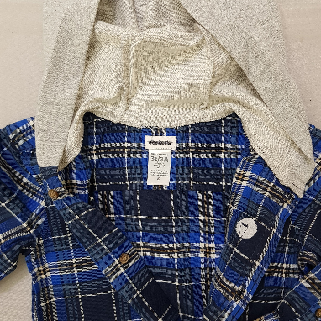 پیراهن کلاه دار پسرانه 28937 سایز 3 تا 10 سال کد 3 مارک Carters