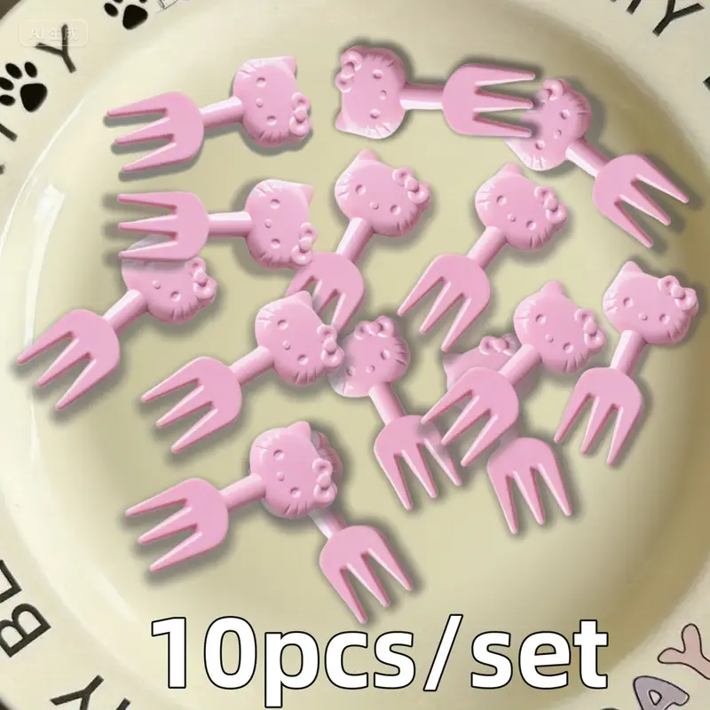ست 10 عددی چنگال میوه‌ای طرح هلو کیتی برند سانریو (SANRIO) کد 3086