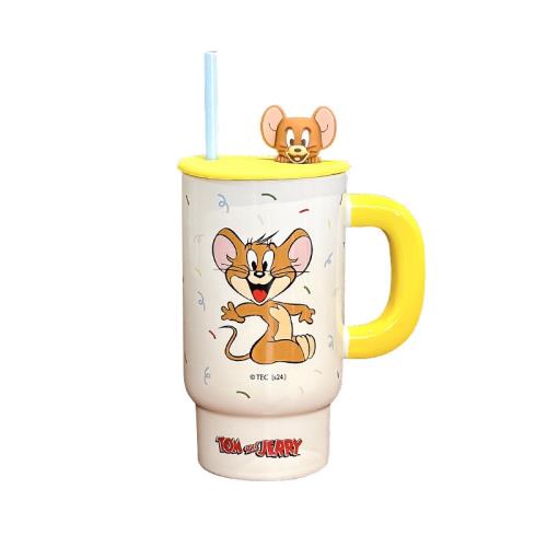 ماگ فانتزی طرح جری (Tom & Jerry) با درب عروسکی سیلیکونی کد 3099