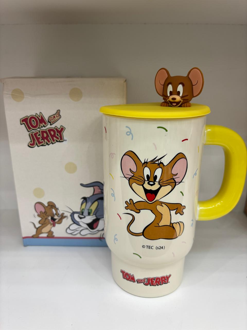 ماگ فانتزی طرح جری (Tom & Jerry) با درب عروسکی سیلیکونی کد 3099