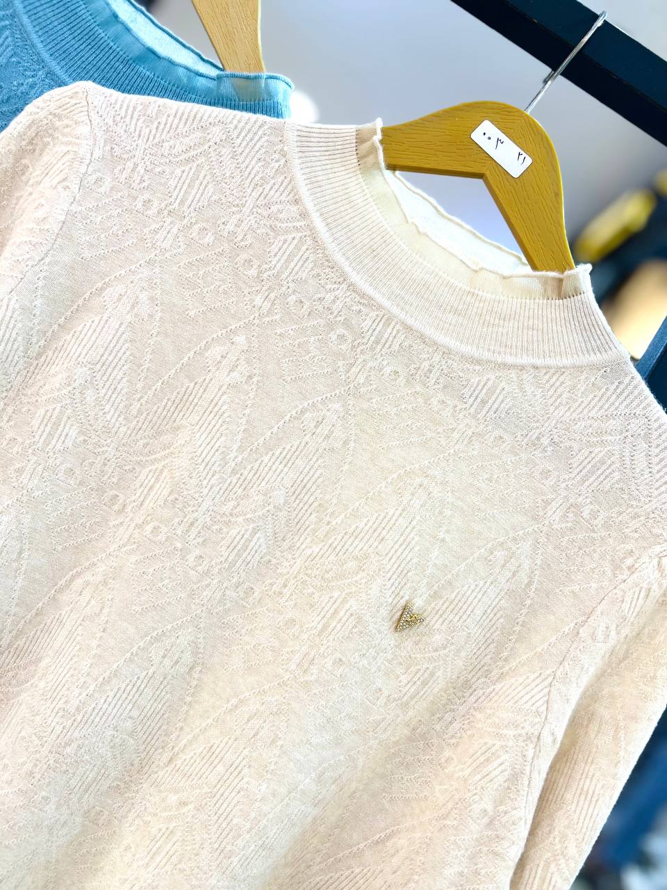 بافت یقه سه سانت زنانه کد 418477