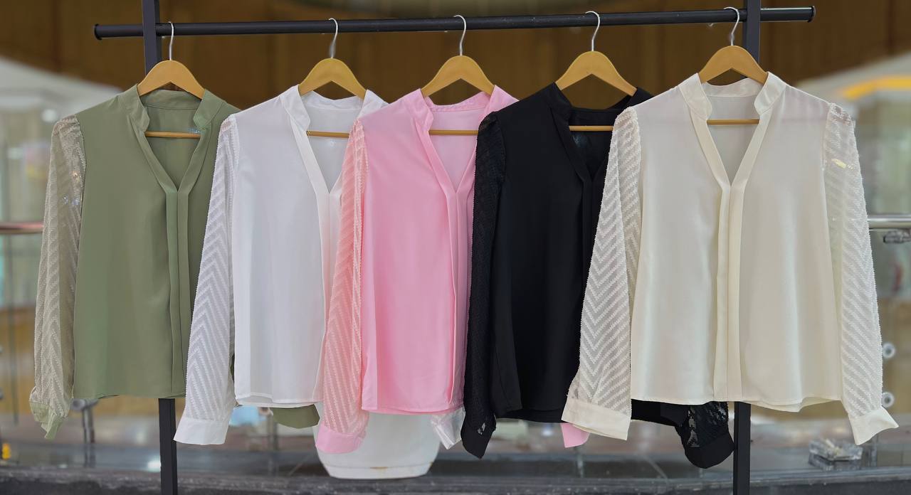 بلوز آستین گیپوری زنانه کد 418648