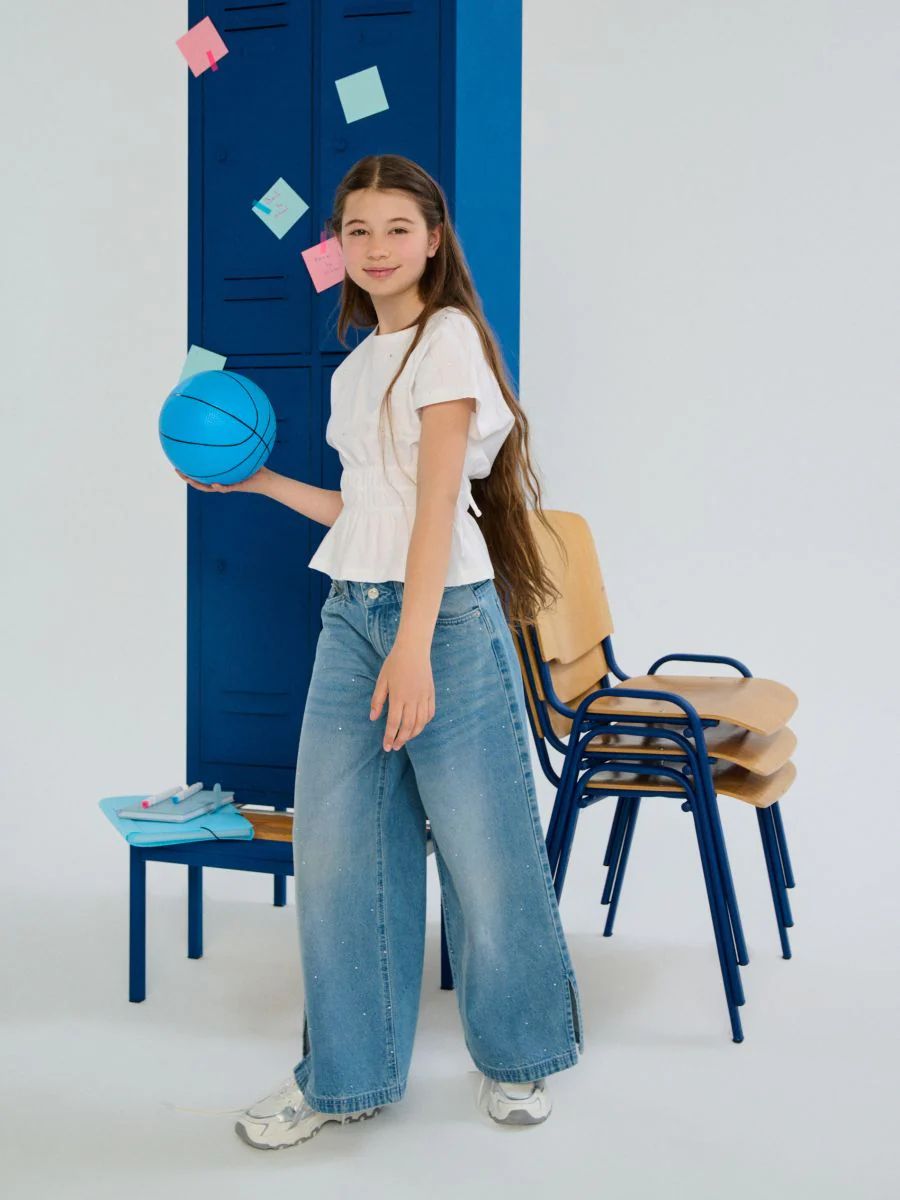 شلوار جینز دخترانه 29607 سایز 10 تا 14 سال مارک SINSAY   *