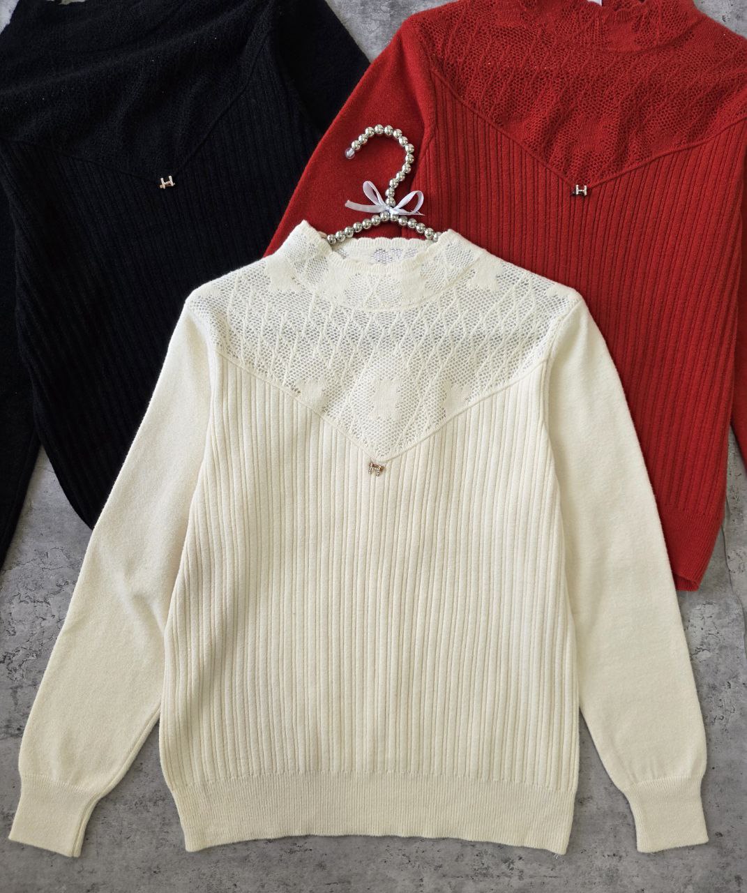 بلوز بافت مجلسی گرم بالا زنانه کد 418751