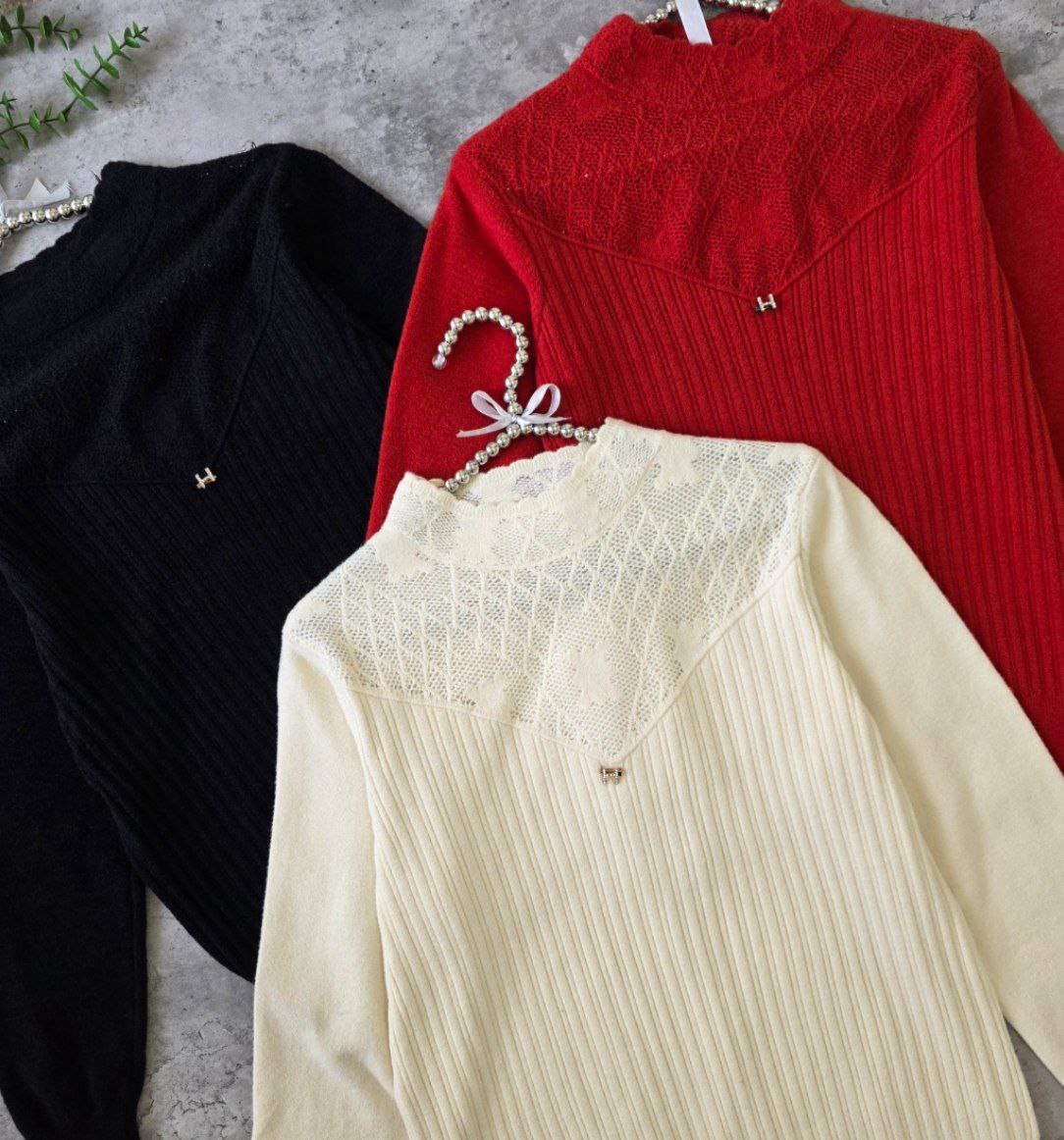 بلوز بافت مجلسی گرم بالا زنانه کد 418751