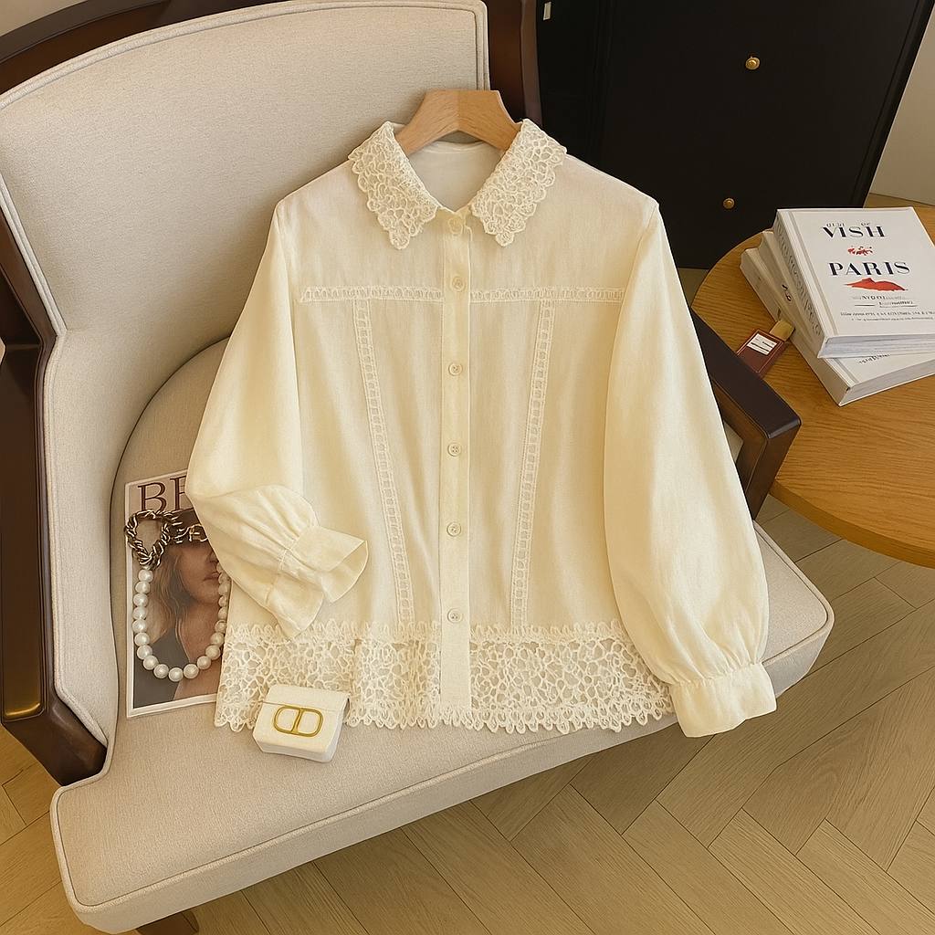 شومیز نخ کتان زنانه کد 418760