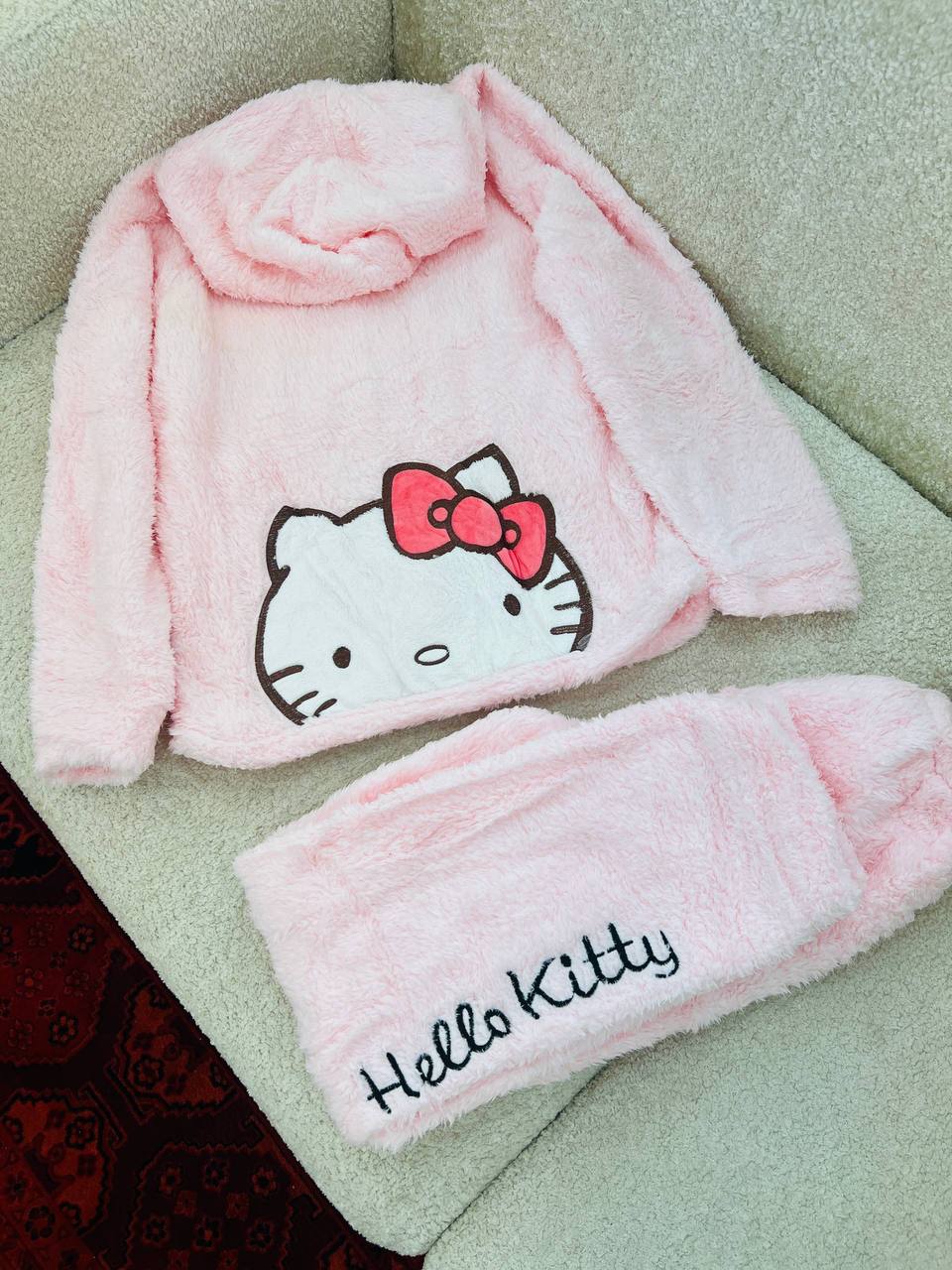 ست تدی گرم بالا طرح هلو کیتی دخترانه کد 418815