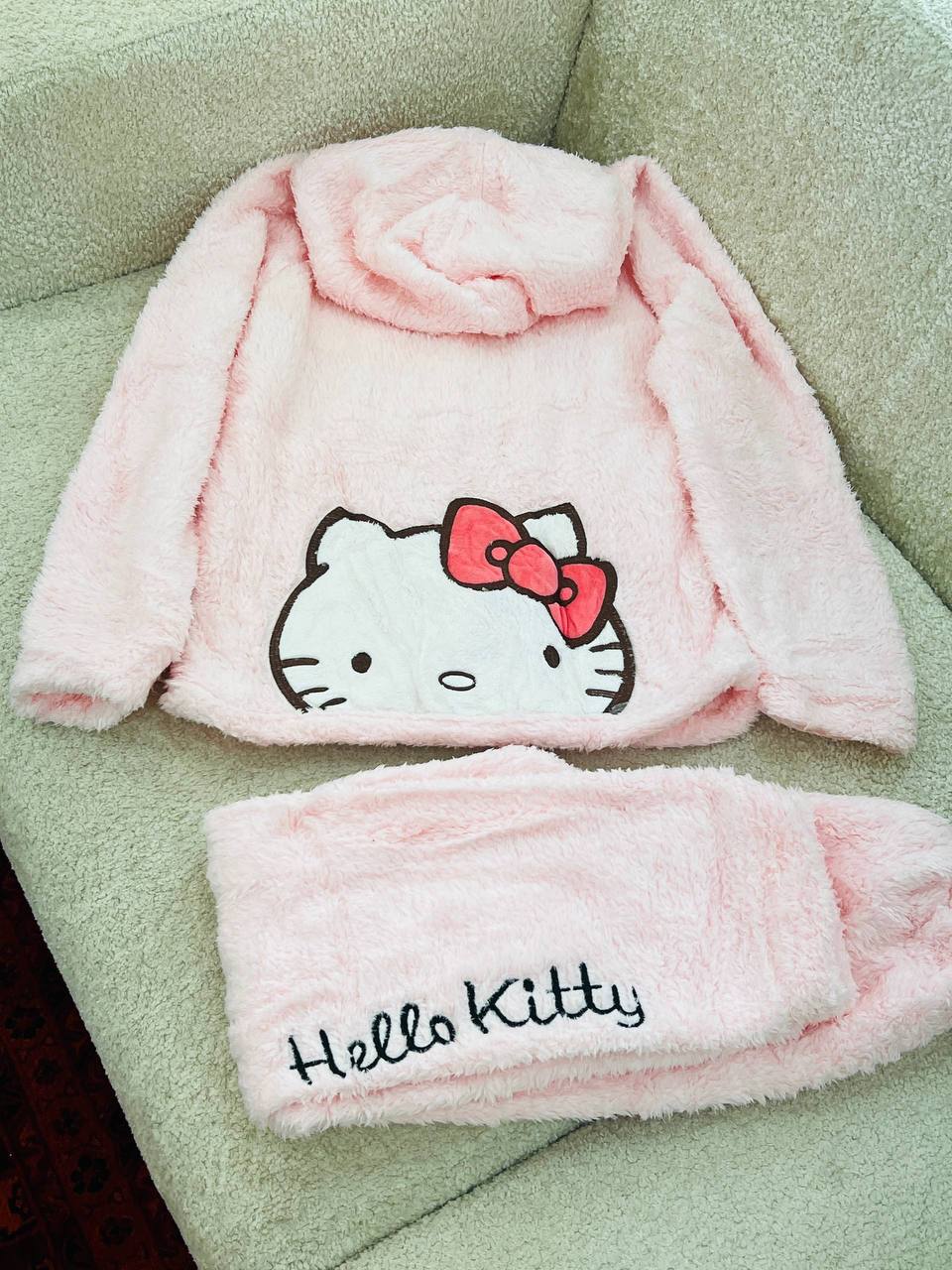ست تدی گرم بالا طرح هلو کیتی دخترانه کد 418815