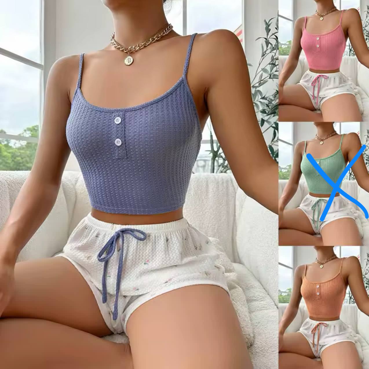 ست دو تیکه کراپی زنانه کد 418823