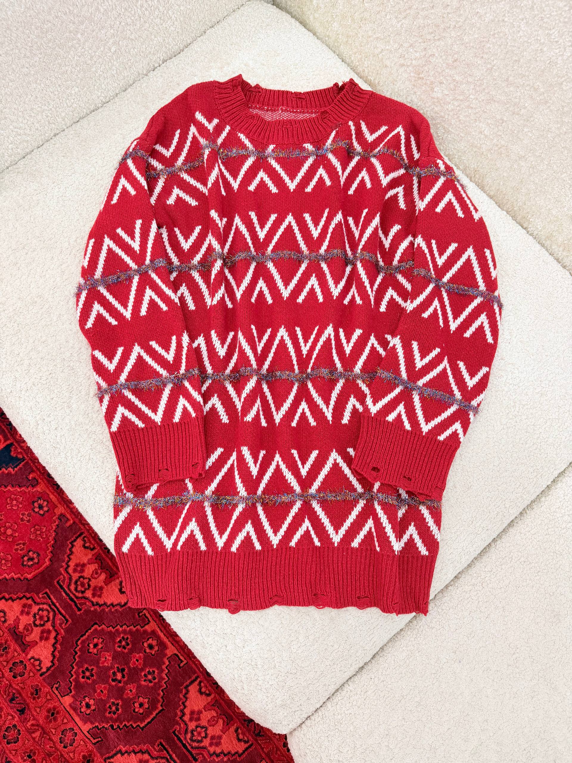 بافت کریسمسی بلند زنانه کد 418855