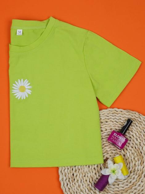 کراپ نخ پنبه طرح بابونه دخترانه کد 418859