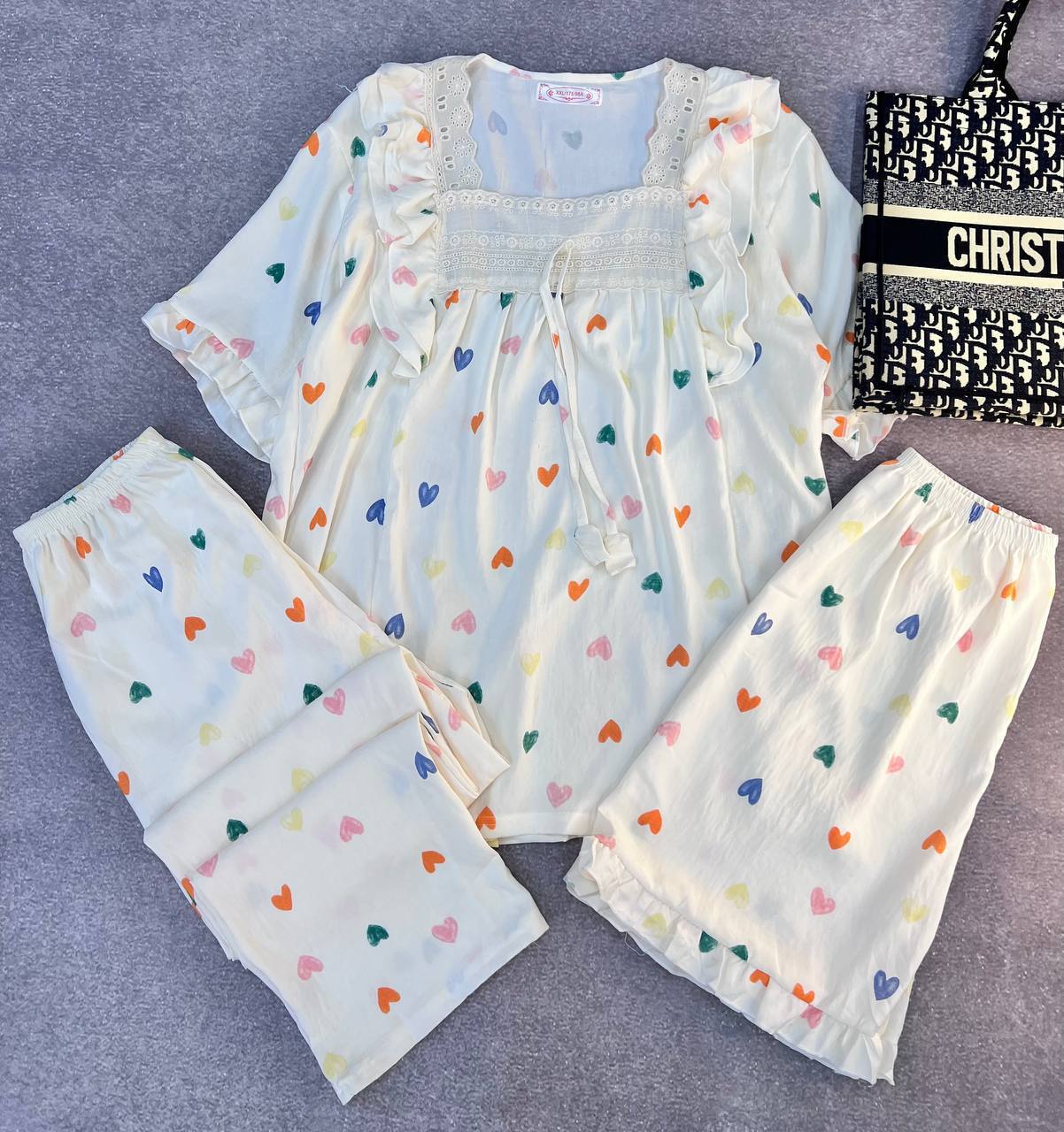 ست سه تیکه نخ موسیلین زنانه کد 419145