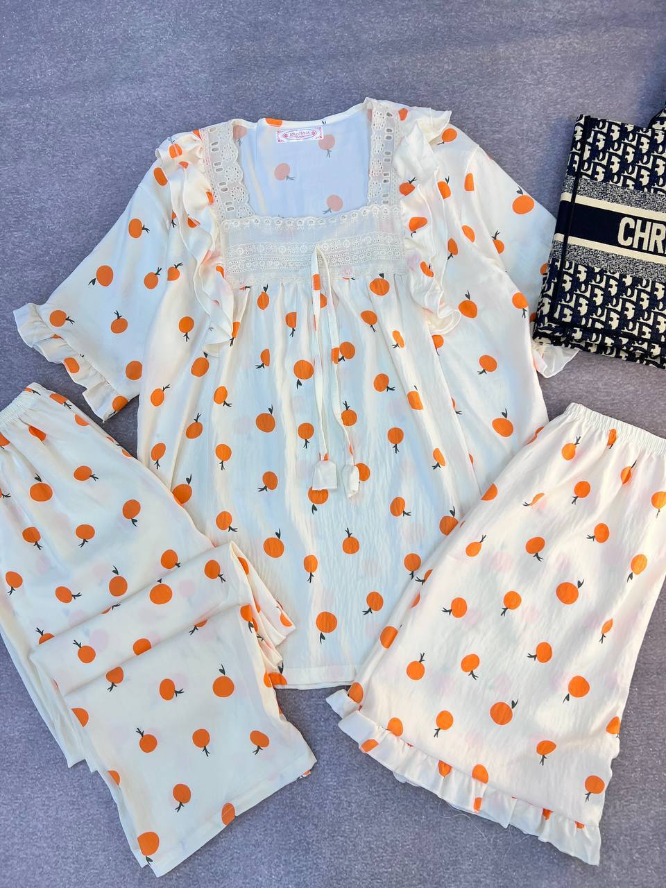 ست سه تیکه نخ موسیلین زنانه کد 419148