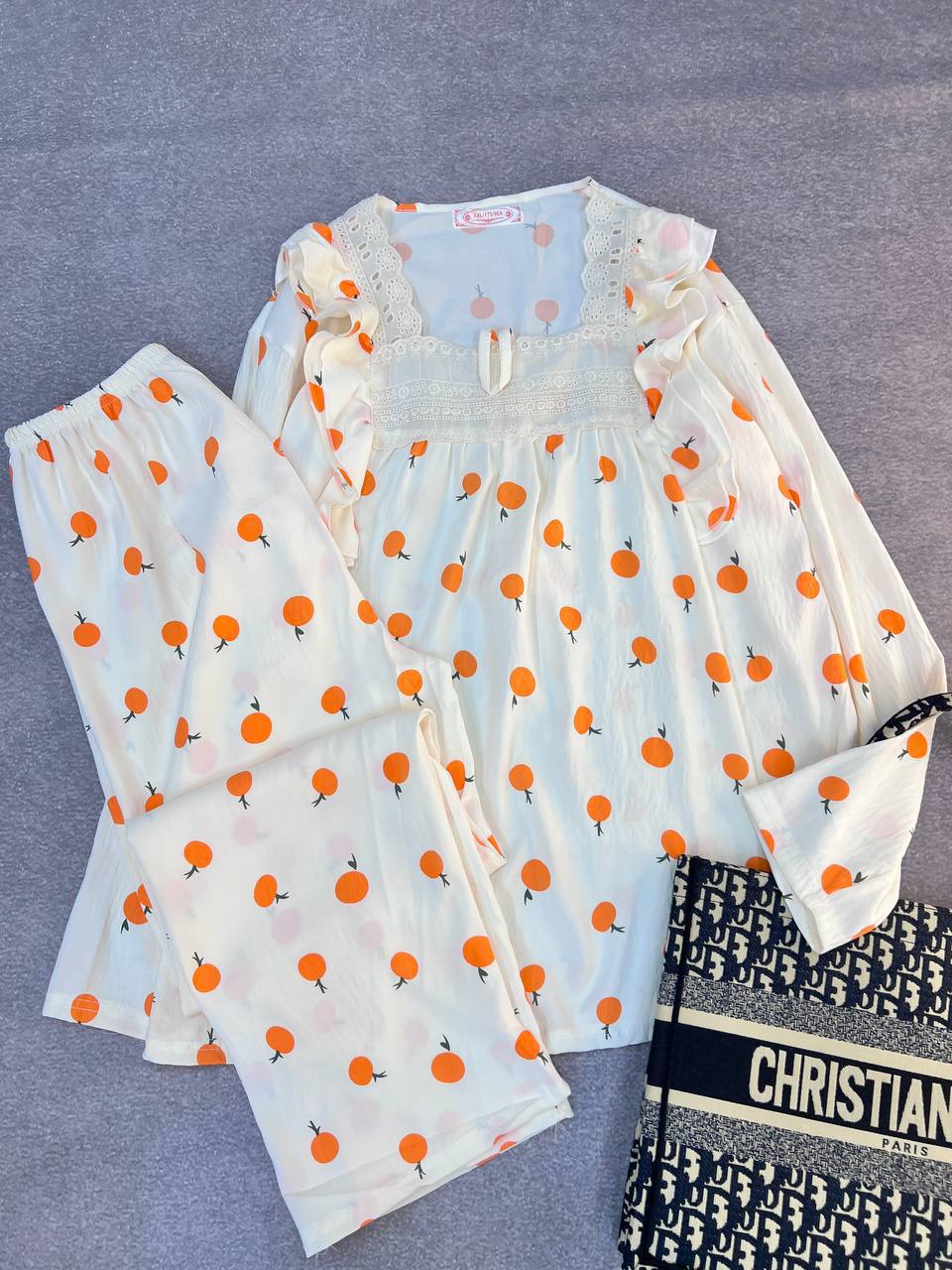 ست دو تیکه نخ موسلین آستین بلند زنانه کد 419151