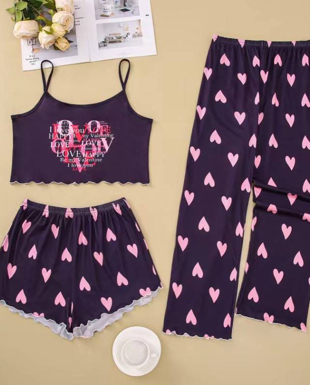 ست سه تیکه کراپی زنانه کد 419170