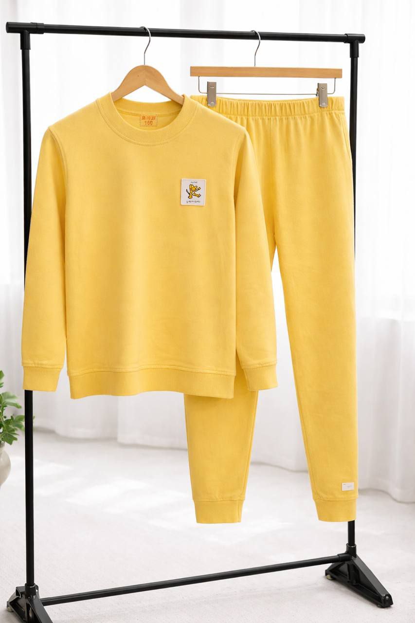 ست بلوز و شلوار اسپورت وارداتی طرح زرد کد 2205707